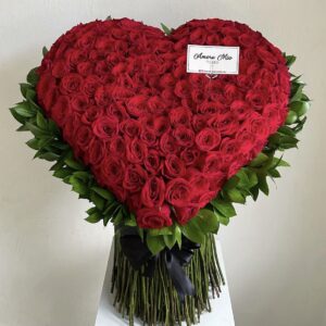 170 rosas en forma de corazón