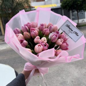 Ramo de 30 tulipanes tonos pastel