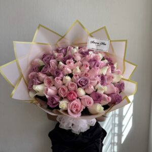 Ramo de 100 rosas pastel